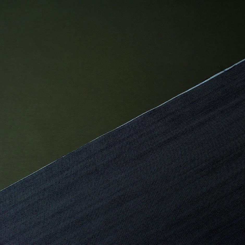 Khaki Jersey & Indigo Blue Double Faced Denim