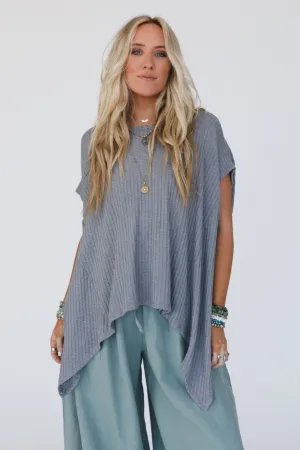 The Nest Everleigh Textured Tunic Top - Heather Gray